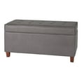 thumbnail image 1 of HomePop Traditional Faux Leather Large Storage Bench in Gray, 1 of 10