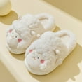 thumbnail image 2 of lnmuld Kids Slipper Winter Children Slippers Girl Boy Flat Non Round Toe Short Plush Warm Comfortable Cute Cartoon Sheep Shape Furry Lined Slippers Size:9-9.5 Years, 2 of 4