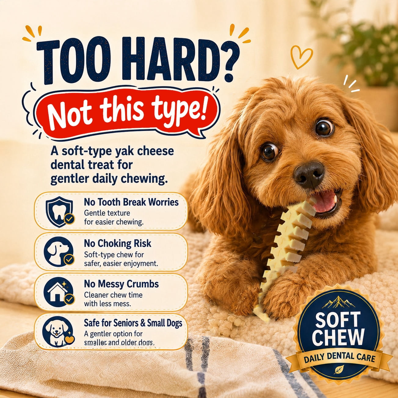 Fabrechew KI-You Soft & Prebiotic Himalayan Yak Cheese Dog Dental  Chew (10 pcs)