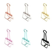 ziyahihome 6pcs Metal Hollow Long Tail Clip Office Binding Clip Document Paper Bill Organizer Office Supplies S/M/L