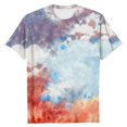 thumbnail image 3 of Krdevn Mens Tie Dye Print Crew Neck Short Sleeve Tee Soft Casual Breathable Daily Streetwear Summer Basic T Shirt Tops,XL, 3 of 5