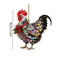 thumbnail image 3 of Chicken Christmas Ornament Acrylic Chicken with Scarf Pendant Holiday Party Christmas Tree Decorations Rooster Hanging Pendant Gift, 3 of 7