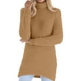 thumbnail image 3 of ylioge Fleece Sweaters for Women Plus Size S-5X Turtleneck Sweatshirts Womens Casual Solid Color Long Sleeve Pullover Knitted Thermal Sweater Tops, 3 of 7