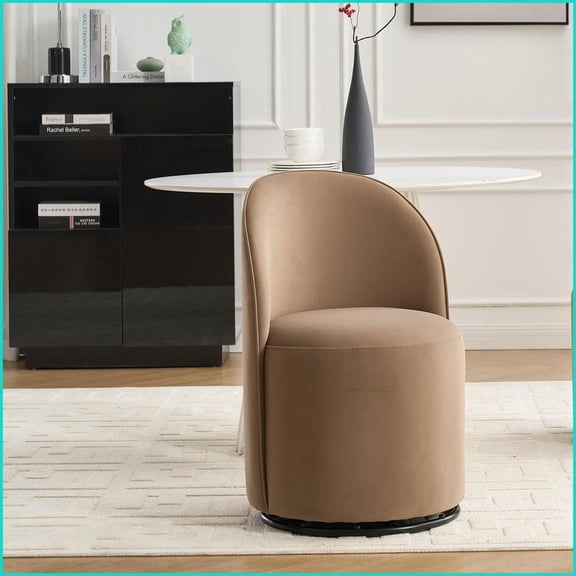 Dining Chair, Mid Century Modern Velvet 360° Swivel Accent Chair for Kitchen Bedroom | Modern | Velvet