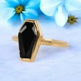 thumbnail image 3 of Unique Coffin Cut Black Onyx Ring Vintage Engagement Ring Sterling Silver Bezel Solitaire Ring Bridal Wedding Anniversary December Birthstone Birthday For Gift., 3 of 4