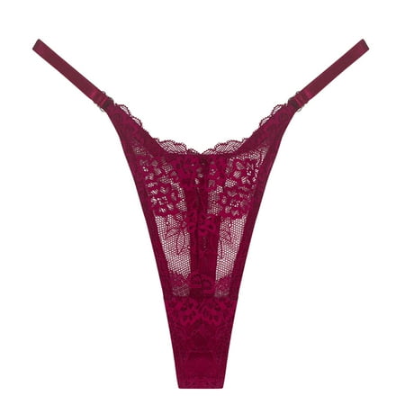 

nsendm Women Thin Camisole Lace Panties Jacquard Hollow Out Low Waist T Pants Panties Panties for Women French Cut Underpants RD2 Medium