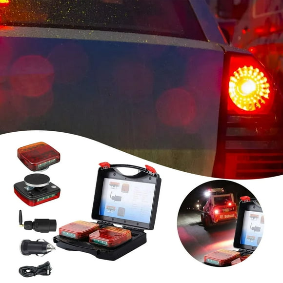 Lonzony Wireless Trailer Lights 110° Rotatable Magnetic LED Trailer Light Rechargeable Tail Tow Lights Kit