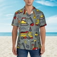 thumbnail image 2 of Disketp Hawaiian Shirts For Men,Funny Construction Print Mens Casual Short Sleeve Button Down Shirts Beach Shirt, 2 of 7