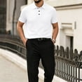 thumbnail image 3 of Capri Polo Shirts Men Ultra Comfortable Polo Shirt Textured Breathable Refreshing Casual Polo Shirts，2XL, 3 of 7