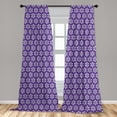 thumbnail image 4 of Ambesonne Vintage Curtains, Hexagons Stripes Circles, Pair of 28"x63", Blue Violet Grey White, 4 of 4