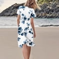 thumbnail image 3 of Mgmyaa Women's Sundress V-Neck Short Sleeve Printing Dresses Elegant Flutter Sleeve Casual Boho Midi Dress Summer Swing Dress, 3 of 5