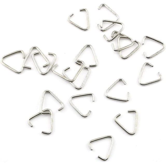 Woeilo 100Pcs Metal Triangle Open Jump Rings for Decoration Jewelry DIY Accessories, 15mm Silver