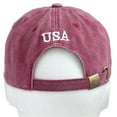 thumbnail image 6 of Falari USA Flag Embroidered Baseball Cap, Low Profile Adjustable Dad Hat, 100% Cotton, Pre-Washed - Burgundy, 6 of 6