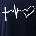 thumbnail image 4 of DPTALR Valentine's Day Casual Short-sleeved Solid Color Love Cardiogram Printed T-shirt, 4 of 5
