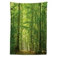 thumbnail image 3 of Ambesonne Woodland Tablecloth Rectangular Table Cover, Foliage Forest Summer, 60"x90", Green, 3 of 4