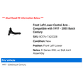 thumbnail image 2 of Front Left Lower Control Arm - Compatible with 1997 - 2005 Buick Century 1998 1999 2000 2001 2002 2003 2004, 2 of 2