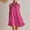 Hot Pink, variant on Wedding Guest Summer Dresses for Women Mini Half-zip Sleeveless Solid Casual Wedding Guest Ruffle Flowy Swing Band Collar Sundress