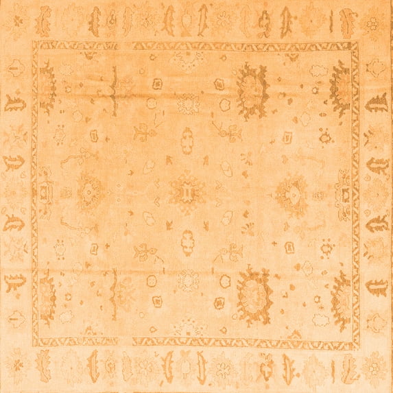 Ahgly Company Indoor Square Oriental Orange Traditional Area Rugs, 5' Square