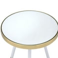 thumbnail image 6 of Mazon Round End Table, Smoky Mirror-Antique Brass & White, 6 of 7