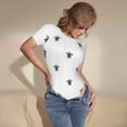 thumbnail image 5 of Haiem Hand Drawn Turtle Women's Crew Neck Short Sleeve Bodysuit Tops Stretchy Slim Basic-XX-Large, 5 of 9