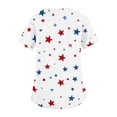 thumbnail image 4 of Trgacdwlo S-5XL 4th of July Plus Size Scrub Tops for Women Stars Stripe Print Womens Work Shirt V Neck Short Sleeve Uniforms Scrubs for Women with Pocket, 4 of 5