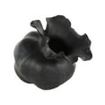 thumbnail image 6 of DecMode 9" Abstract Wide Rounded Floral Shaped Black Ceramic Vase with Petal Rim, 6 of 9