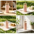 thumbnail image 6 of 20 oz Glass Tumbler with Lid and Straw, Iced Coffee Cup and Smoothie Cup with Bamboo Lids & Protective Silicone Sleeve, Dishwasher Safe, BPA-Free, Glass Cup 1 Pack, 6 of 7