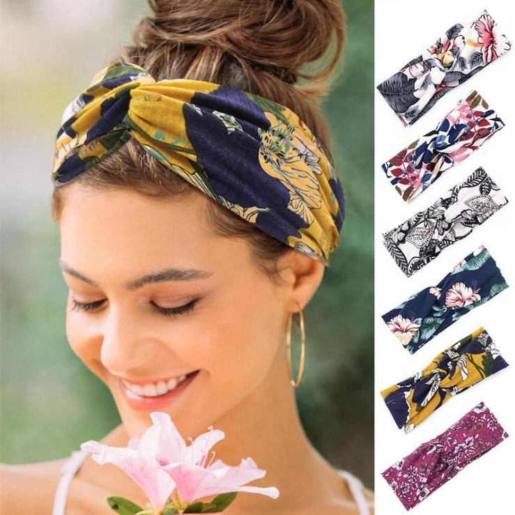 2Pack Family Matching Outfit Mother And Daughter Floral Headband Set Bowknot Boho Turban Elastic Headbands Hair Accessories A Floral Sunflower, 2pcs Set