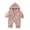Pink, variant on BXSRUTA Boys and Girls Hooded Thermal Fleece-Lined Romper for Outdoor Winter Activities with Gloves and Coat