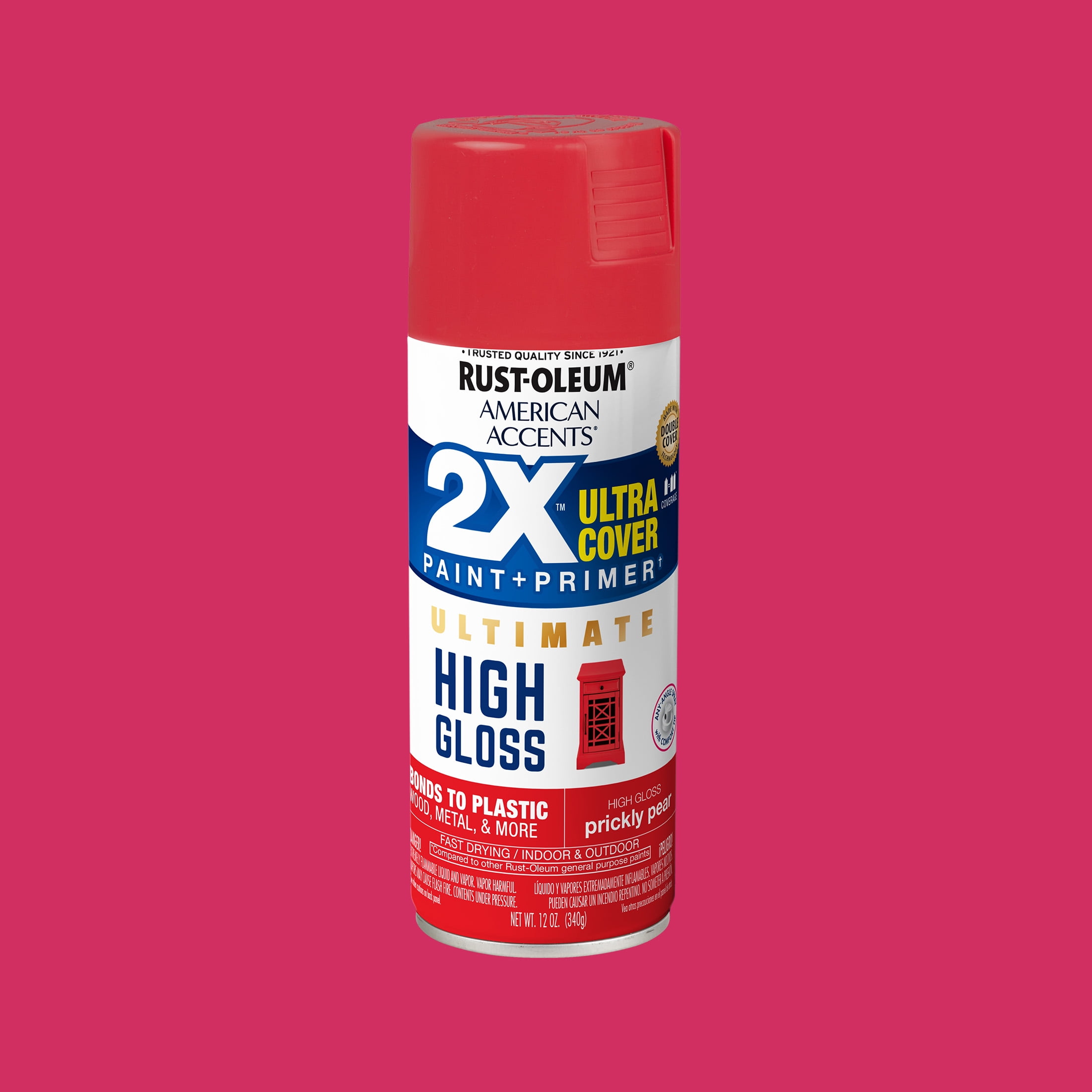 (6 pack) Prickly Pear, Rust-Oleum American Accents 2X Ultra Cover High Gloss Spray Paint-328376, 12 oz