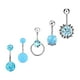 thumbnail image 2 of 5 piercings para el ombligo con purpurina mate de 1,6 mm de circonita de moda para mujer Azul, 2 of 9