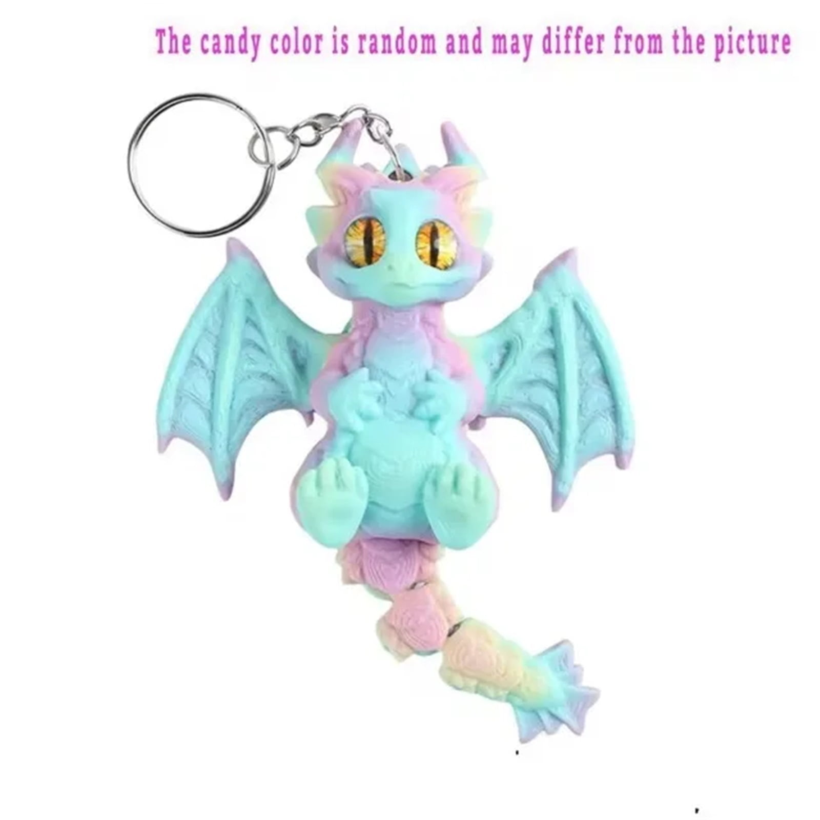 1pc 3D Printed Chameleon & Flying Dragon Keychains: Cute Color Key Rings For Bags, Wallets & Desk Decor  Thoughtful Birthday Gifts
