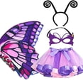 thumbnail image 3 of Ensemble de Costume Fairy pour Filles 4 Pcs Robe Tutu Ailes de Papillon Princesse Cosplay pour Enfants pour Style B, 3 of 8