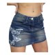 thumbnail image 2 of Falda corta de mezclilla para mujer VISgogo, faldas vaqueras cortas ajustadas a la cintura con patrones de mariposa, miniparte inferior de fiesta para mujer VISgogo  moda, 2 of 9