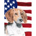 thumbnail image 1 of English Foxhound USA American Flag Flag Garden Size, 1 of 1