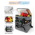 thumbnail image 2 of Bolsa de almuerzo aislada para mujeres / hombres - Lonchera reutilizable para la oficina, picnic, senderismo - Bolsa de almuerzo con doble compartimento Bolsa térmica, 2 of 5