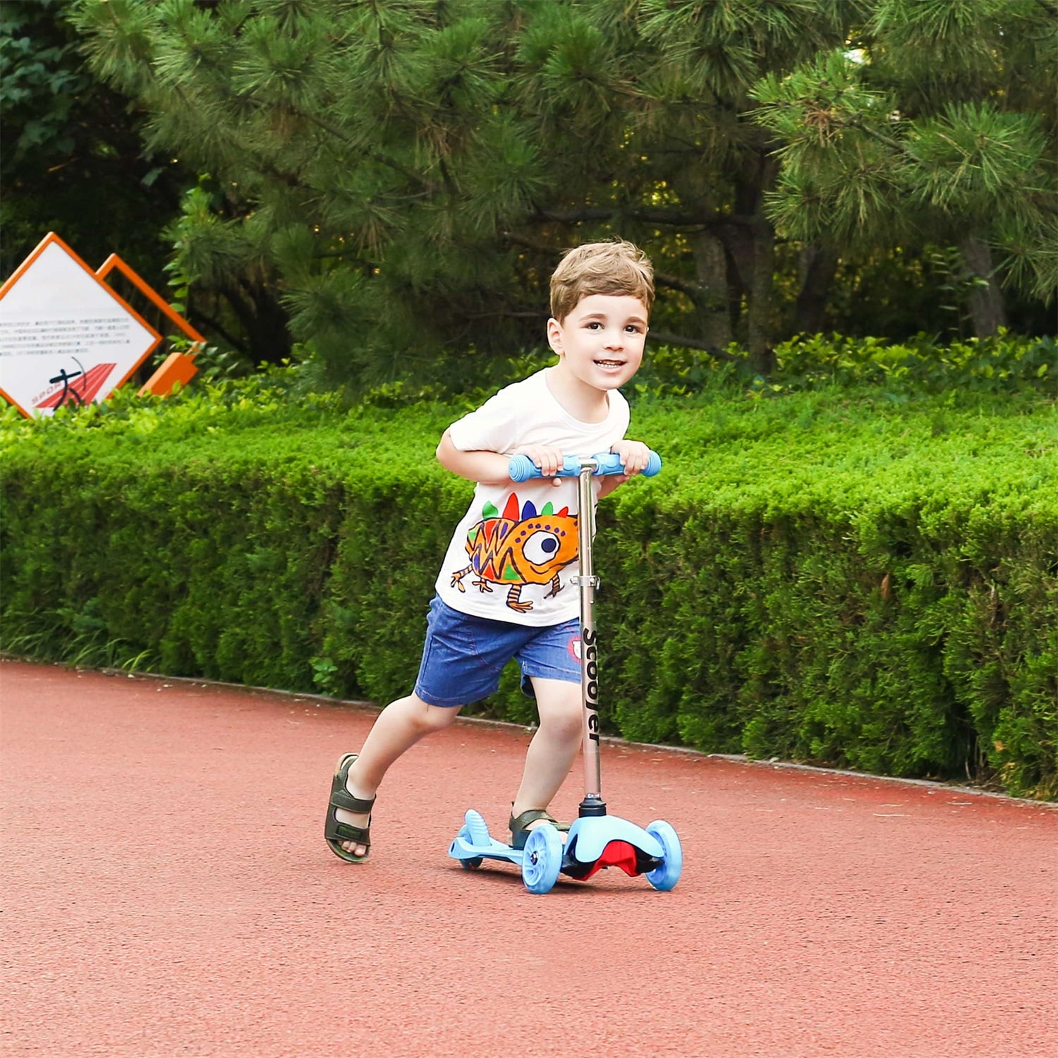 CIPACHO 24" Kids Scooter with 4 Adjustable Height, Extra-Wide Deck with Brake and 3 PU Flashing Wheels, Over 3 to 10 Years Old, Blue CIPACHO 24" Kids Scooter with 4 Adjustable Height, Extra-Wide Deck with Brake and 3 PU Flashing Wheels, Over 3 to 10 Years Old, Blue