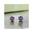 thumbnail image 5 of 1.50 Ct Round 6mm Purple Amethyst 14K White Gold Stud Earrings, 5 of 5