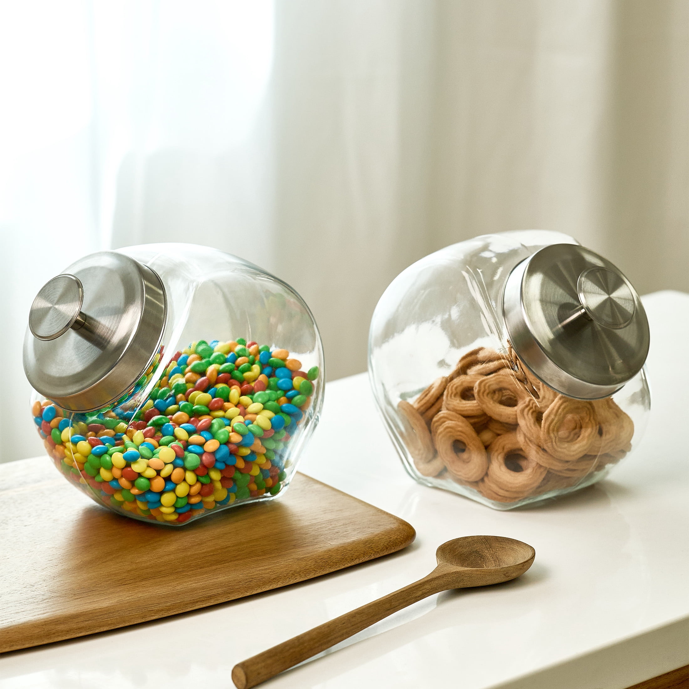 Mainstays Penny Candy Glass Jar with Lid, 1/2 Gallon
