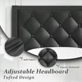 thumbnail image 7 of Bed Frame with Headboard PU Leather Upholstered, All Metal Slats Support Platform, Queen, Black, 7 of 7