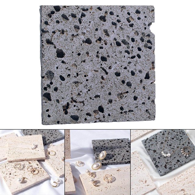 Langgg Natural Stone Photo Props Studio Nordic Decoration Dessert Storage Shooting Background Photo Props Photography Boards Gray Square