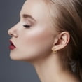 thumbnail image 4 of Lancharmed Gold Plated Earrings for Womens Trendy,Double Circle Split Earring Bride Gifts, 4 of 7