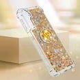 thumbnail image 6 of Case for Samsung Galaxy A25 5G, Galaxy A25 5G Liquid Case Glitter Clear TPU Cute Love Moving Quicksand Sparkle Phone Case with Stand Liquid Shockproof Cover for Samsung Galaxy A25 5G Gold YBZ, 6 of 14