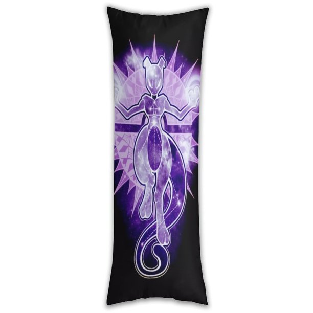 Funda de almohada Mewtwo de cuerpo entero, funda de almohada larga, almohada de compañero de juegos para niños, cojín de sofá, muebles para el hogar, decoraciones de cama de 20" x 54"