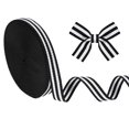 thumbnail image 1 of Cinta de grosgrain a rayas de 10 yardas y 3/8 pulgadas de Uxcell, mezcla de negro y blanco, doble cara para manualidades, 1 of 6