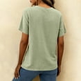 thumbnail image 4 of WHLBF Tank Tops for Women V-Neck Short Sleeve Button Loose Casual Summer Cotton Linen Shirt Tank Green L, 4 of 8