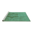 thumbnail image 2 of Ahgly Company Machine Washable Indoor Rectangle Oriental Turquoise Blue Industrial Area Rugs, 7' x 9', 2 of 4