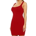 thumbnail image 5 of Fartey Womens Tank Dress Elegant Square Neck Backless Dresses Summer Solid Color Sleeveless Dresses Bodycon Party Mini Dresses Red S-XL, 5 of 8