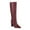 Wine, variant on Fesfesfes Boots For Women Knee High Fall And Winter Boots Thick High-heeled Snake Print Sleeve Round Toe High Boots Boots US:9.5(43)