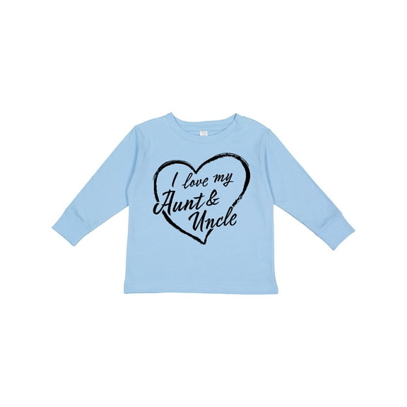 Inktastic I Love My Aunt and Uncle in Black Chalk Heart Boys or Girls Long Sleeve Toddler T-Shirt